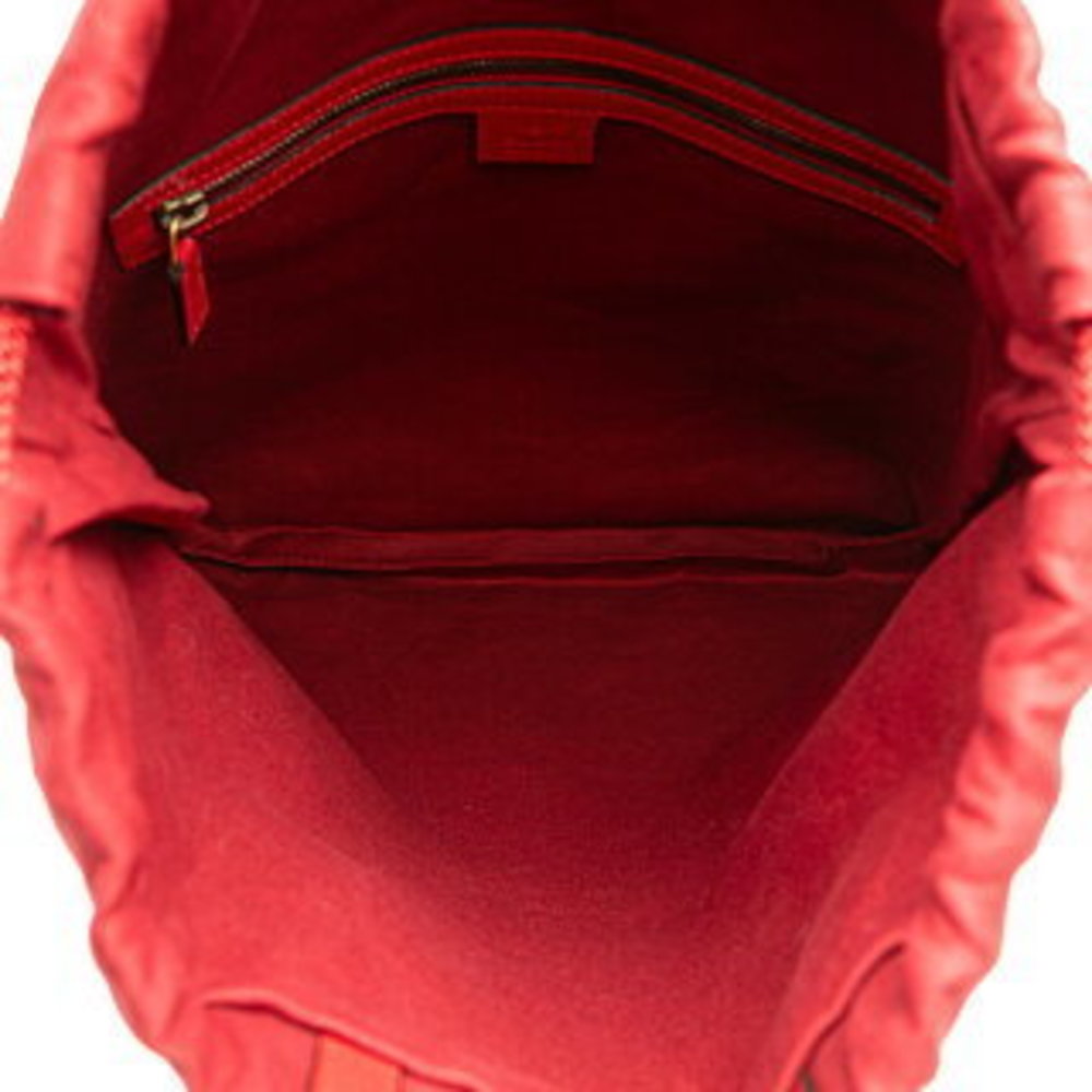 Gucci Print Medium Drawstring Knapsack Red White … - image 8